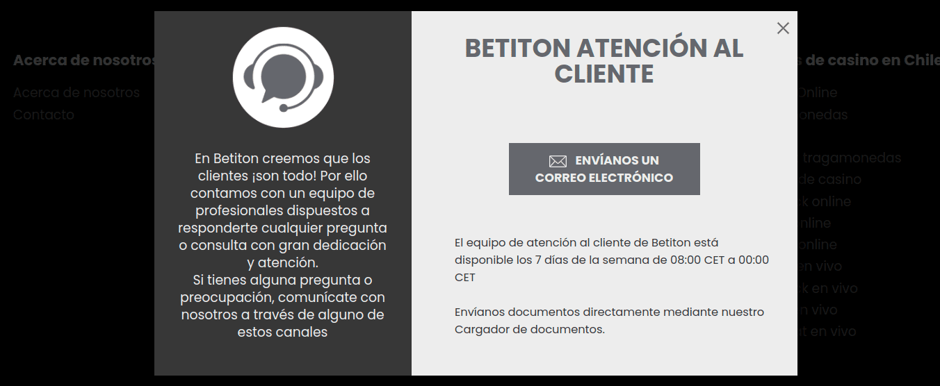 Servicio de atenci&oacute;n de Betiton