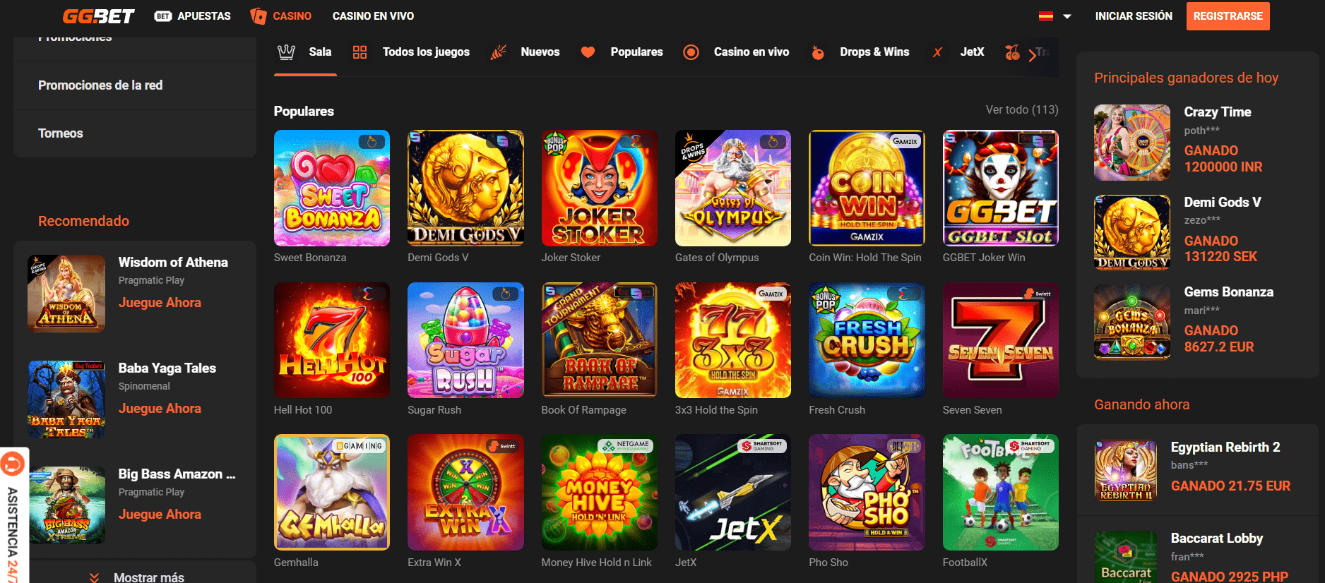Juegos de casino GGBet