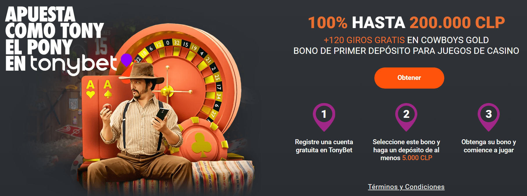 Bono de bienvenida TonyBet casino