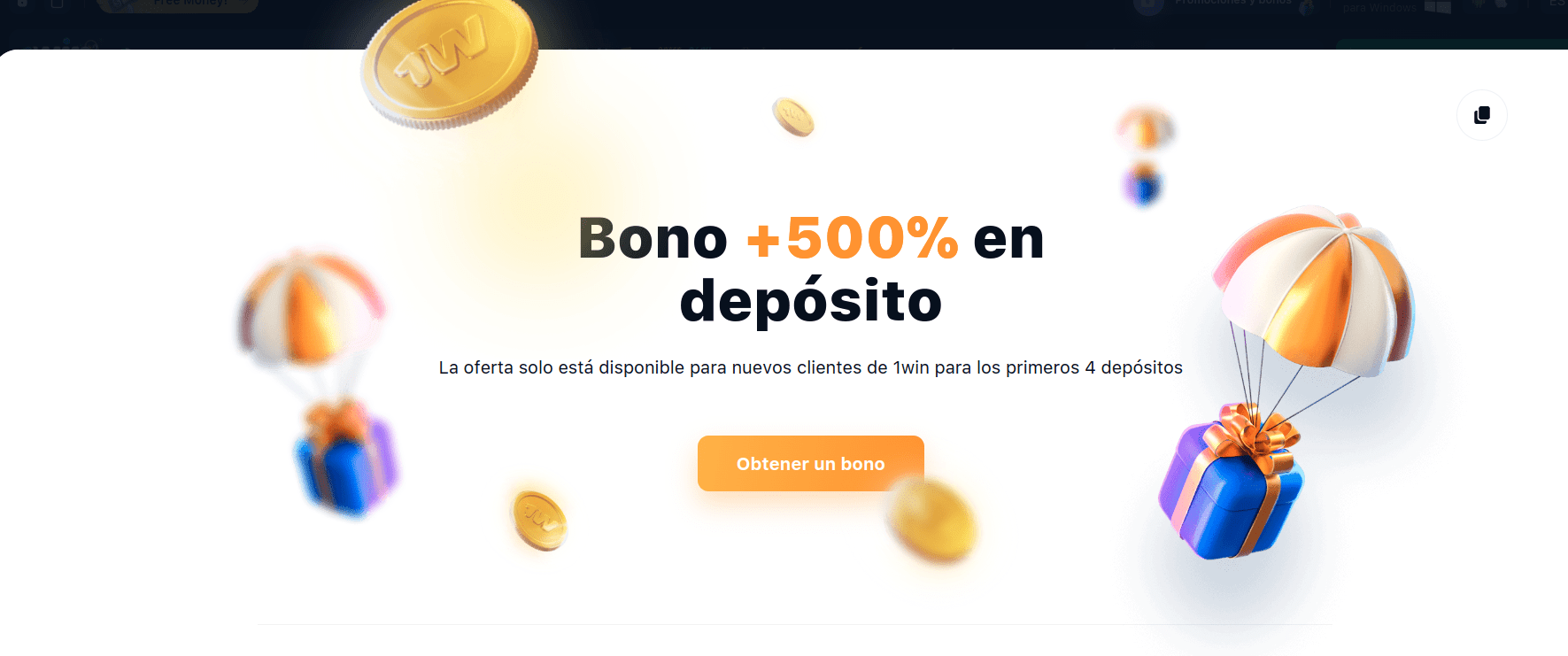 +500% de bonificación por depósito