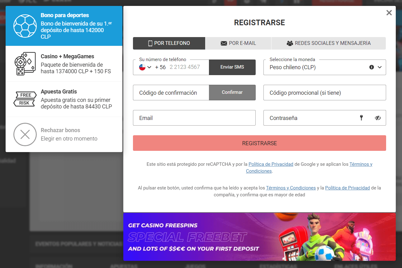 Regístrese en Megapari casino