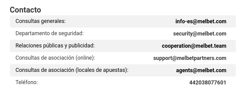 Soporte al cliente en MelBet