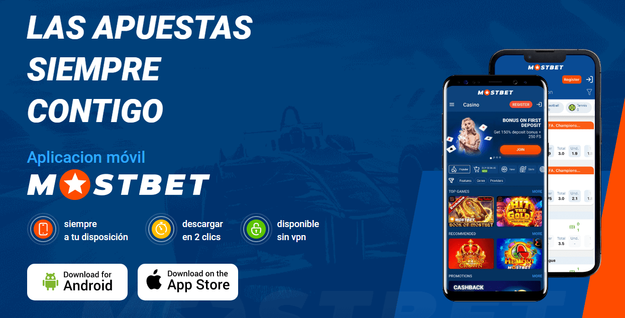 Aplicaci&oacute;n m&oacute;vil del casino Mostbet