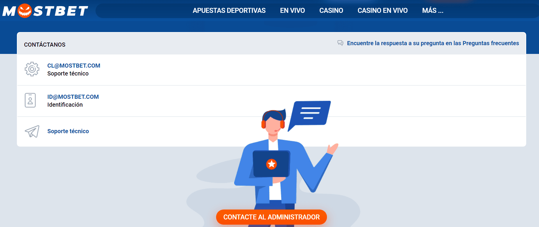 Atenci&oacute;n al cliente en Mostbet casino