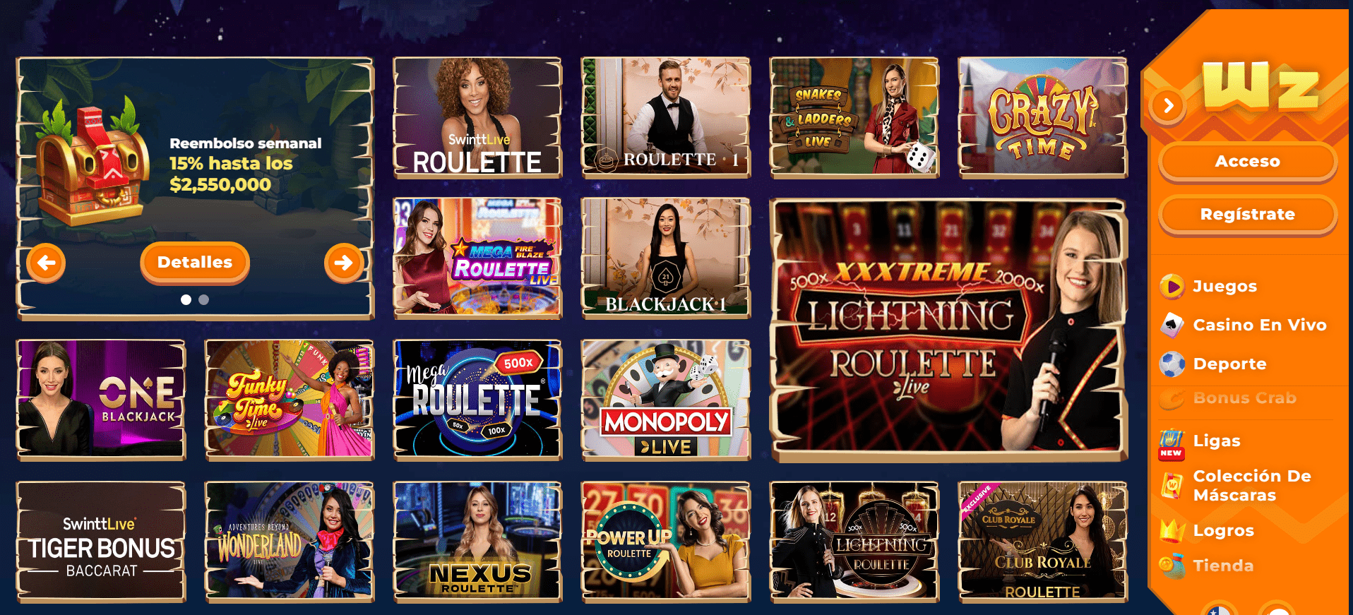 Casino en vivo Wazamba