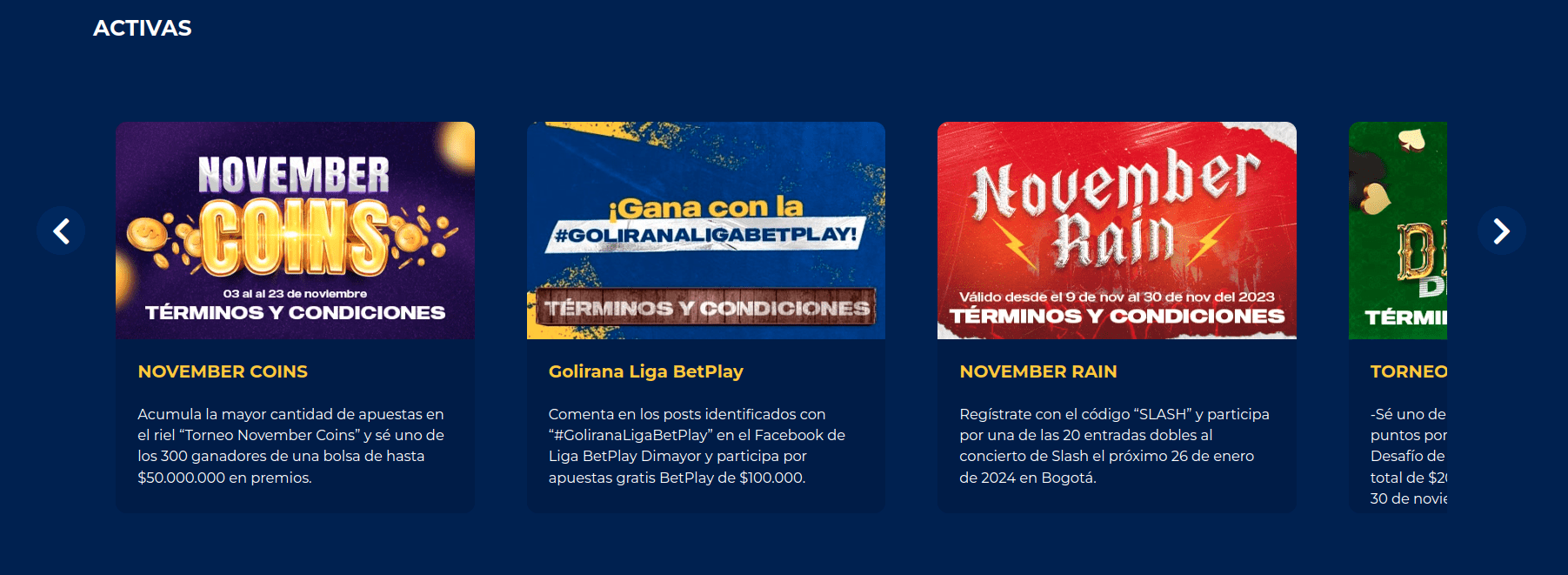 Bonos en BetPlay