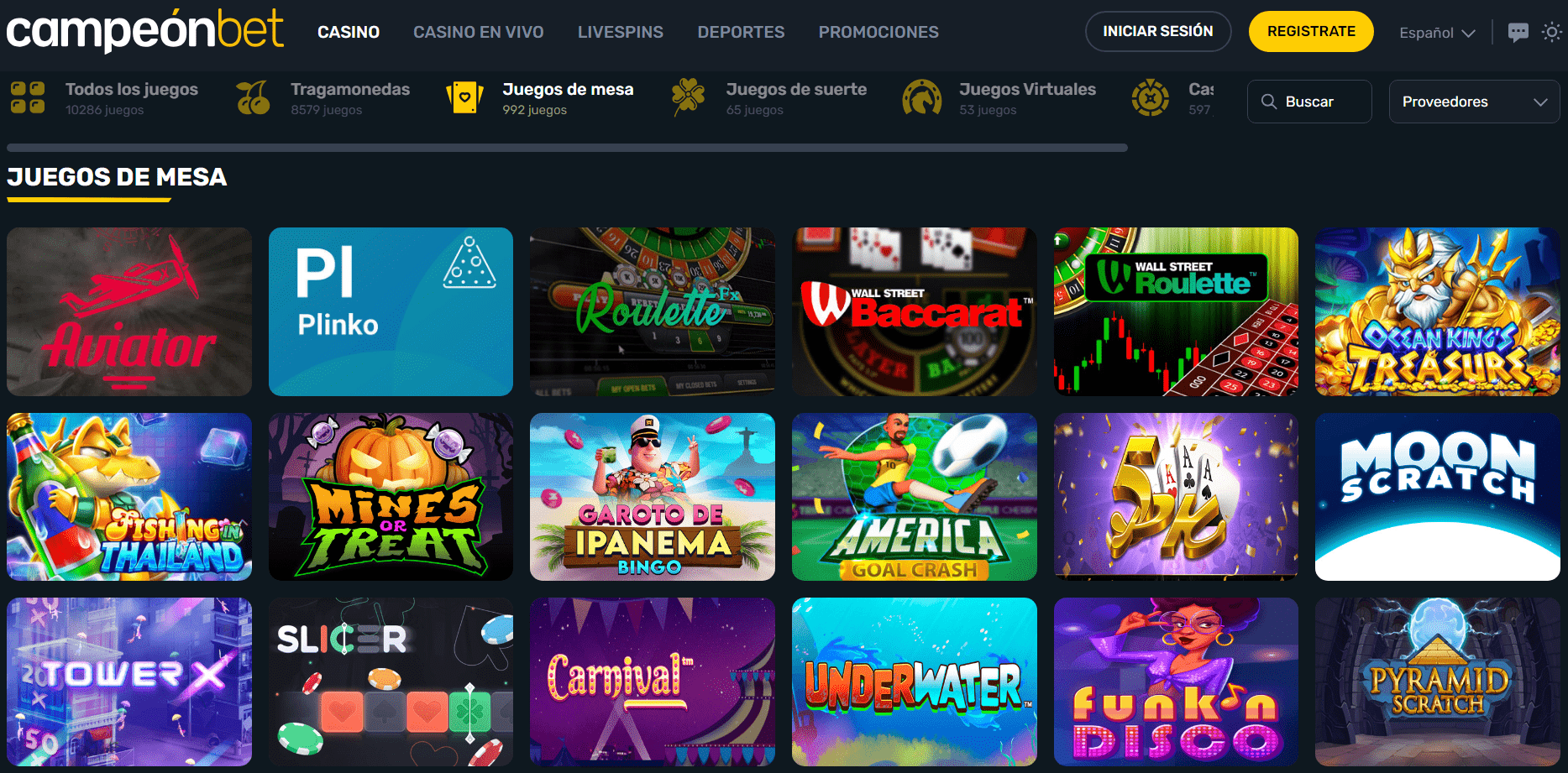 Juegos de mesa en Campeonbet