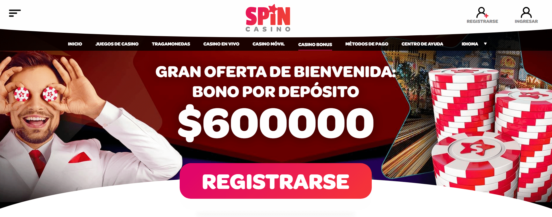 Bono de bienvenida de Spin Casino
