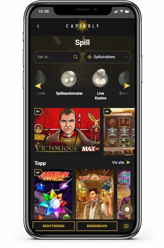 Aplicación móvil Casinoly