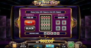 Apostar a una carta en Big Win 777