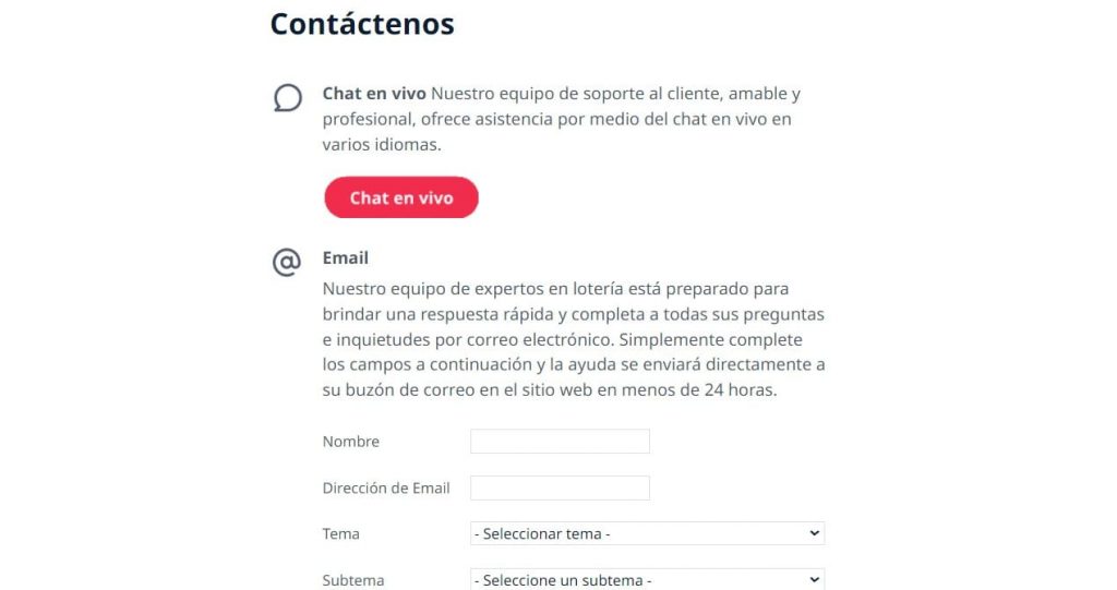 Atenci&oacute;n al cliente en The Lotter