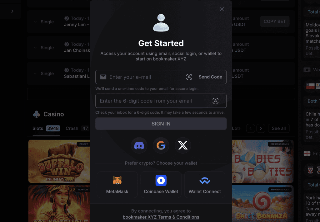 Proceso de registro en Bookmaker.XYZ