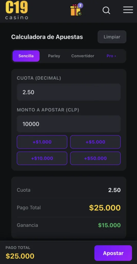 Cómo utilizar la calculadora de apuestas