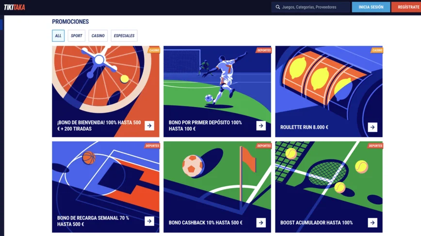 Bonos de Tikitaka casino